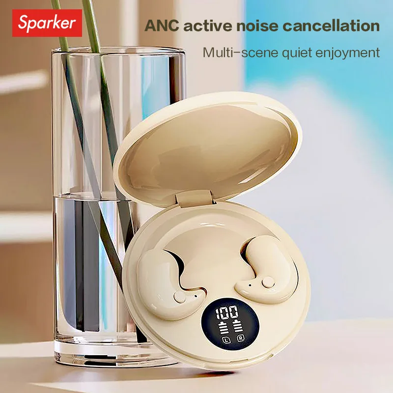 Bluetooth Earphones Wireless Sleep Invisible Mini Compact Wireless Bluetooth Earphones Long Battery Life Noise Reduction